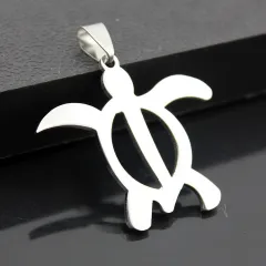 Turtle pendant necklace - Silver - View 1