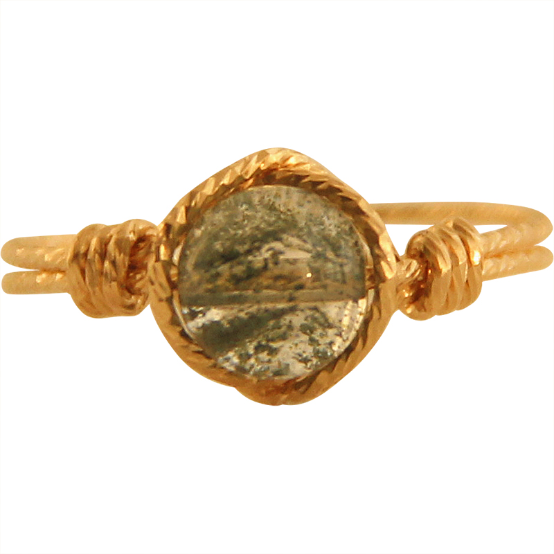Natural green ghost twist ring
