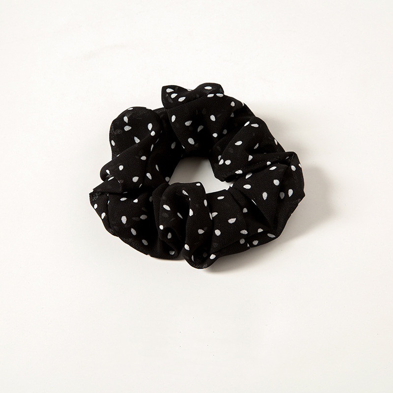 Simple Chiffon Large Intestine Hair Tie Black - Shop at LoveMi