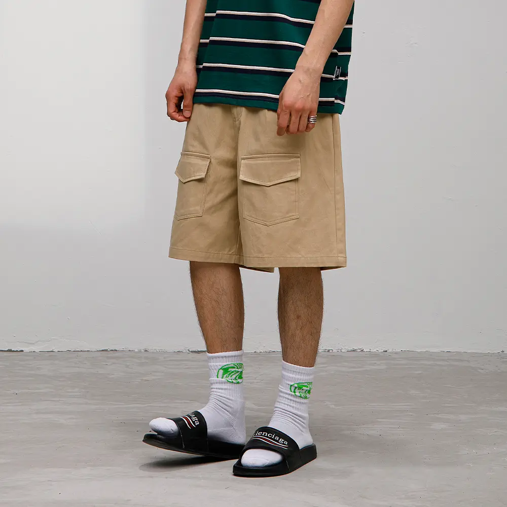 Trendy overalls big pocket shorts