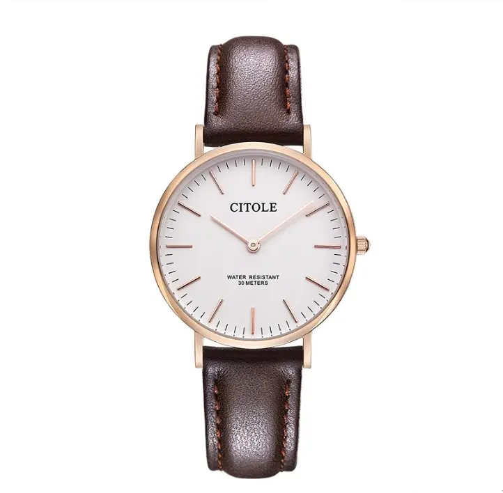 Large Dial Leather Watch Couple