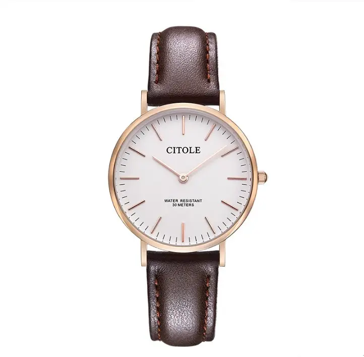 Large Dial Leather Watch Couple