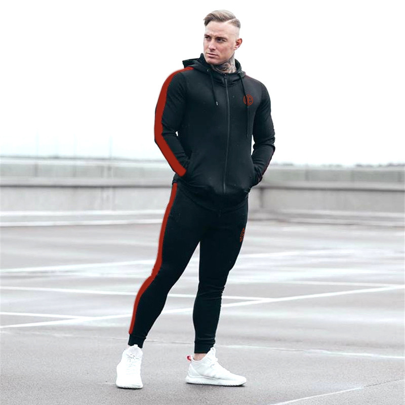 Long-sleeved running hooded pullover sweater training suit