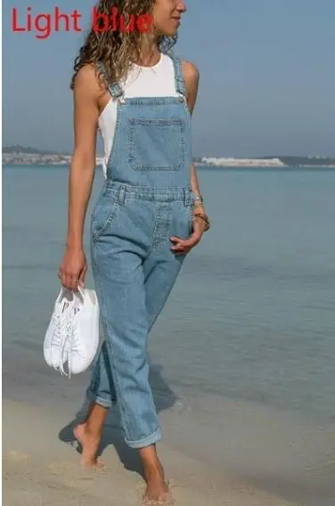 Women's plus size slim solid color denim Light Blue - Shop at LoveMi