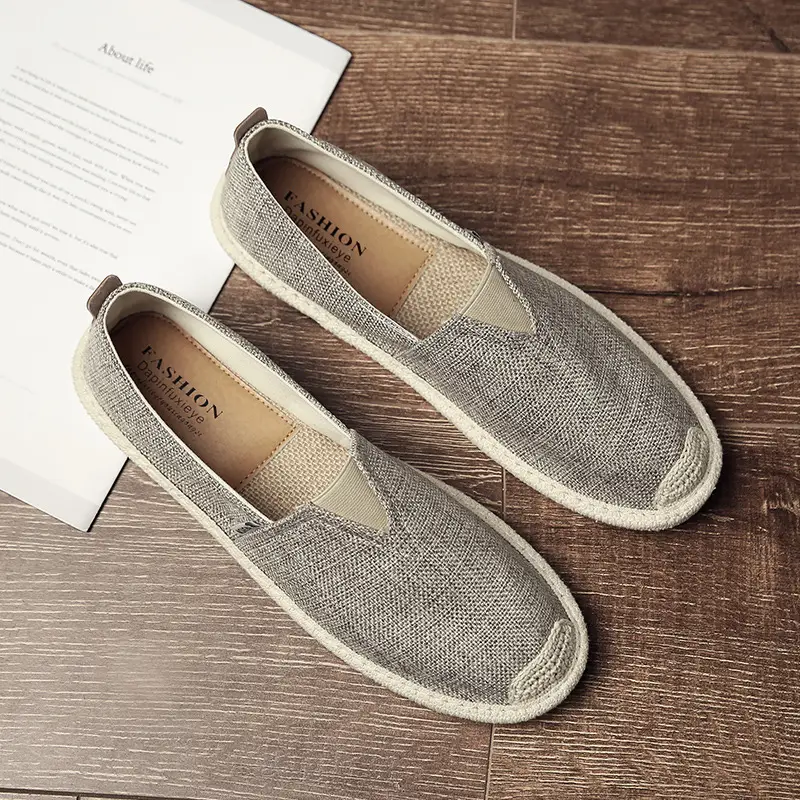 One pedal lazy shoes linen men's shoes