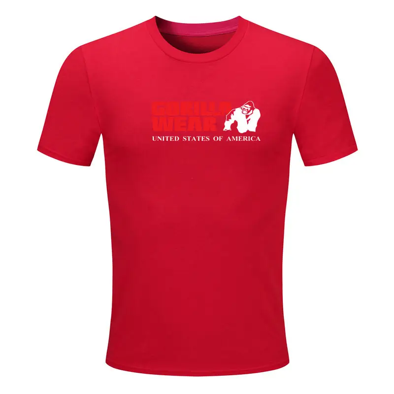 Casual Cotton Crew Neck Short Sleeve T-Shirt for Everyday Wear and Sports — Red, XXL