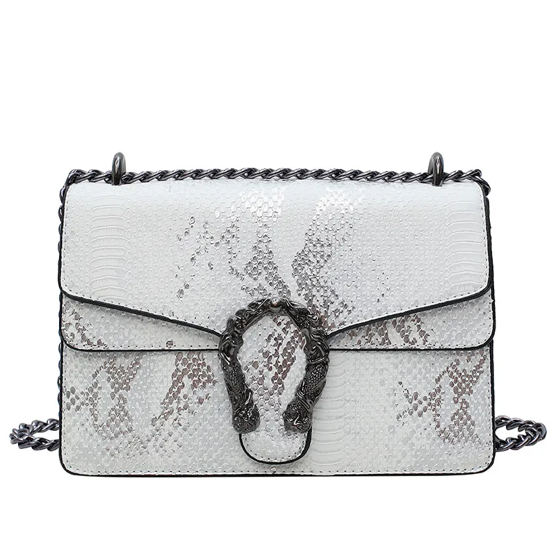 Snake cross shoulder bag - White