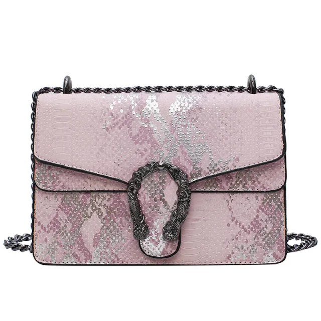 Snake cross shoulder bag Pink - Shop at LoveMi