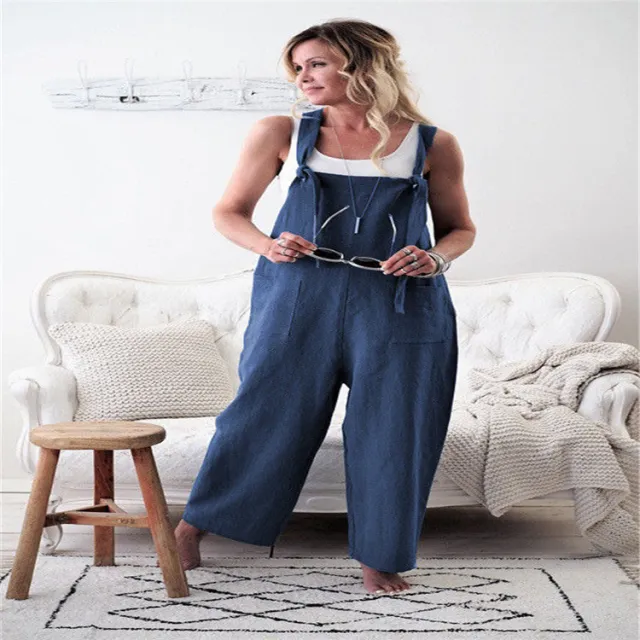 Pants overalls women's mid rise jeans Navy Blue - Shop at LoveMi