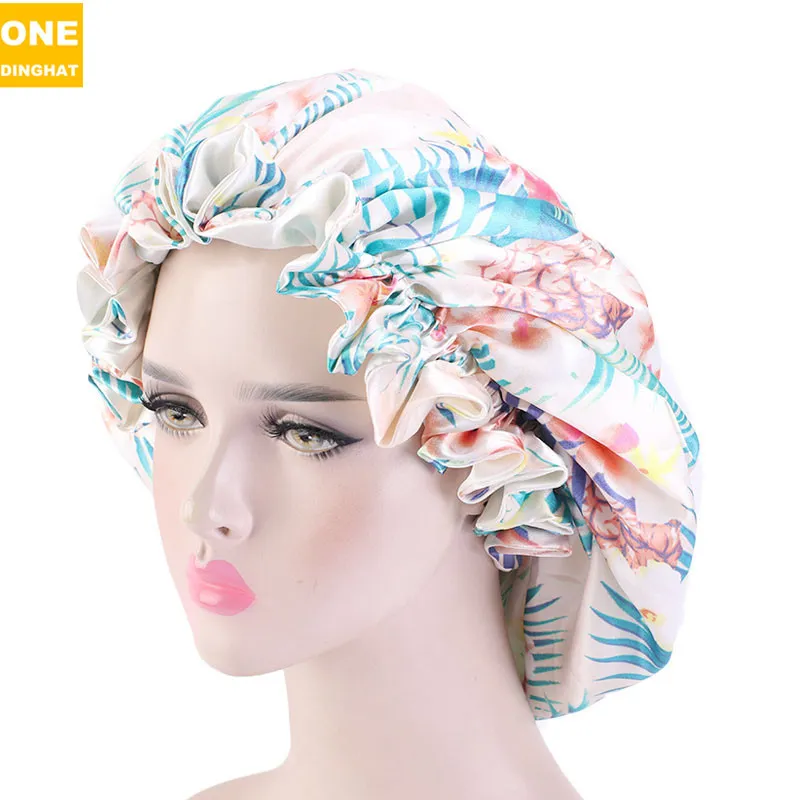 Plus size hair care home hat - Beige