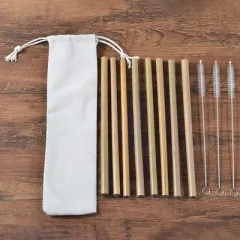 Eco-Friendly Bamboo Toothbrush Sets - 8 Pcs Straws - View 1