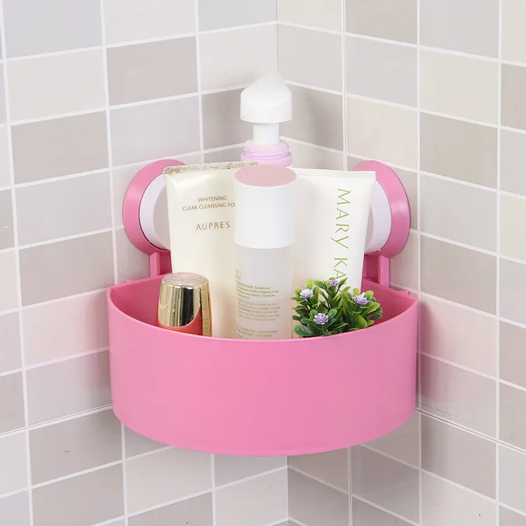 Triangle suction cup bathroom rack - Pink