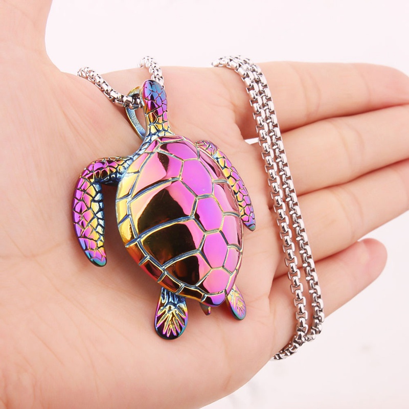 Fashionable alloy dazzle jewelry necklace tortoise pendant