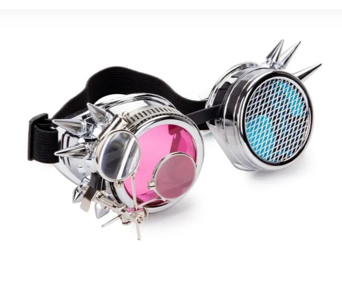 Punk Rainbow EDM Glasses - Bright Silver