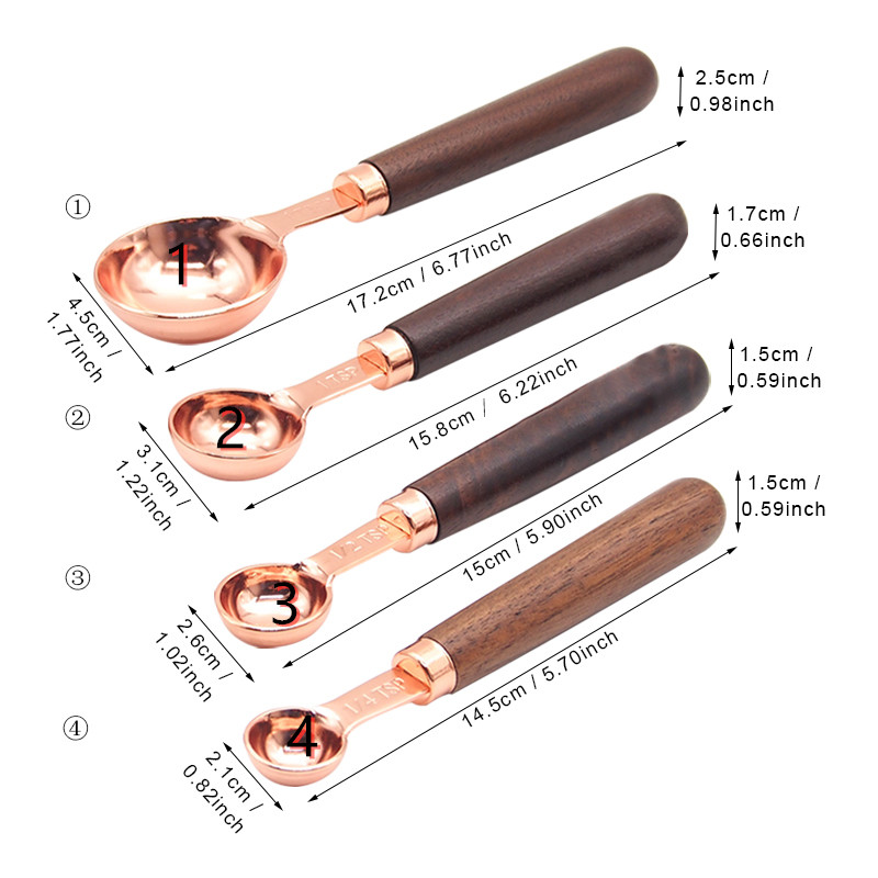 4 piece stainless steel rose gold coffee spoon Set Of 4 - Shop at LoveMi