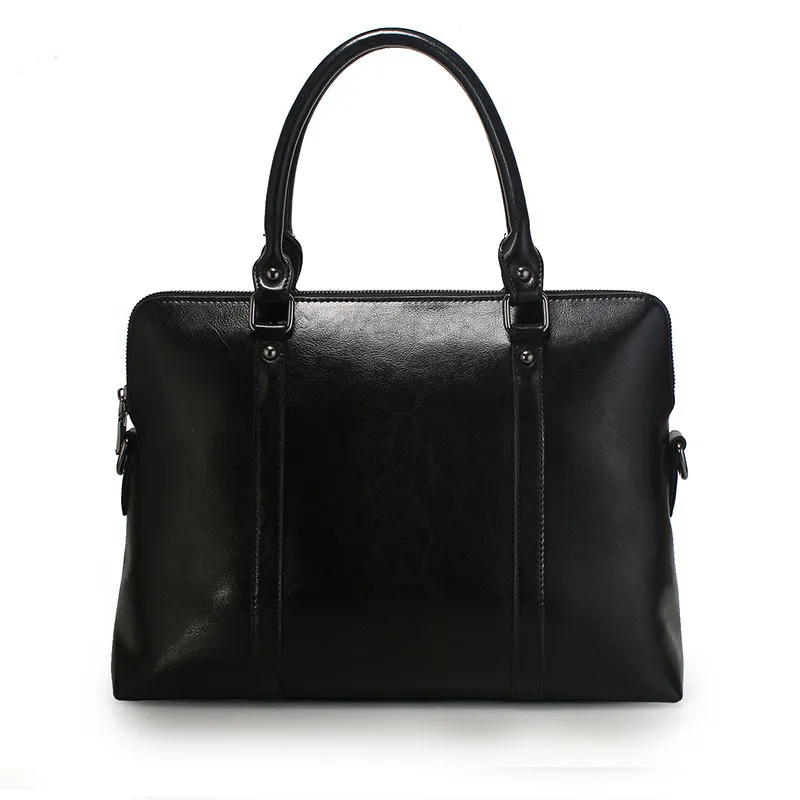 Fashionable lady leather briefcase - Black