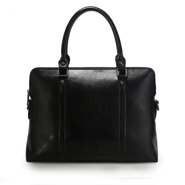 Fashionable lady leather briefcase Black - Shop at LoveMi