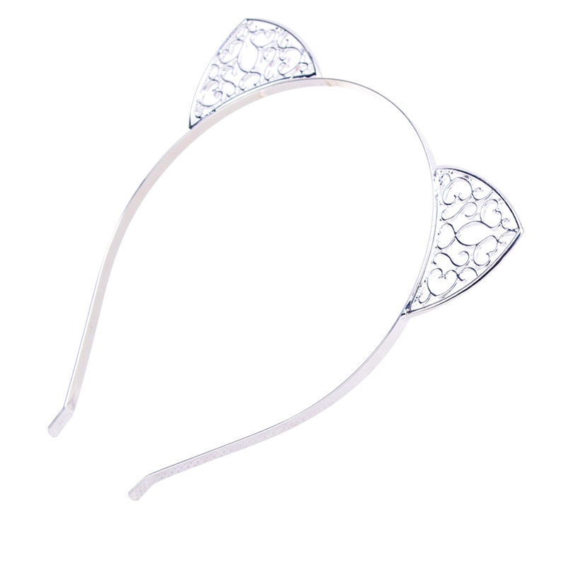 Shiny cat ear headband Silver - Shop at LoveMi