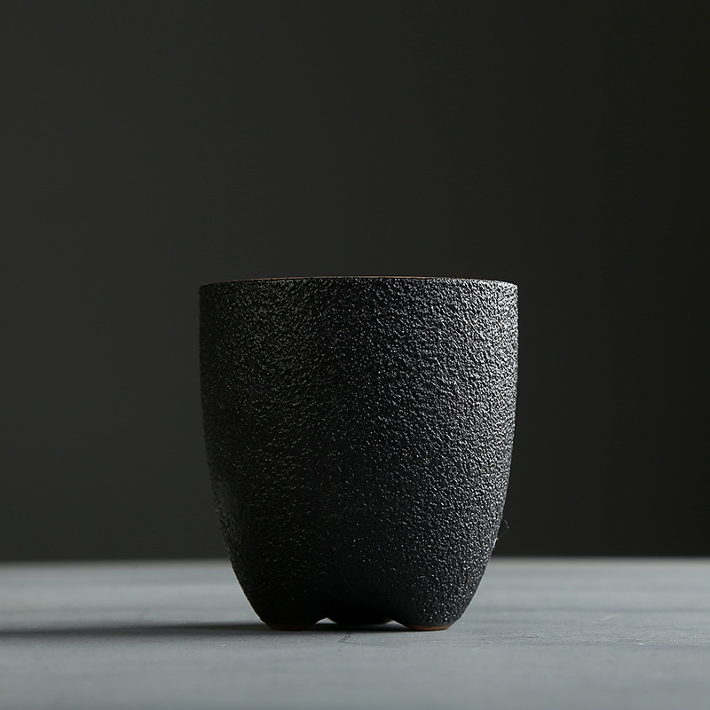 Black ceramic water cup