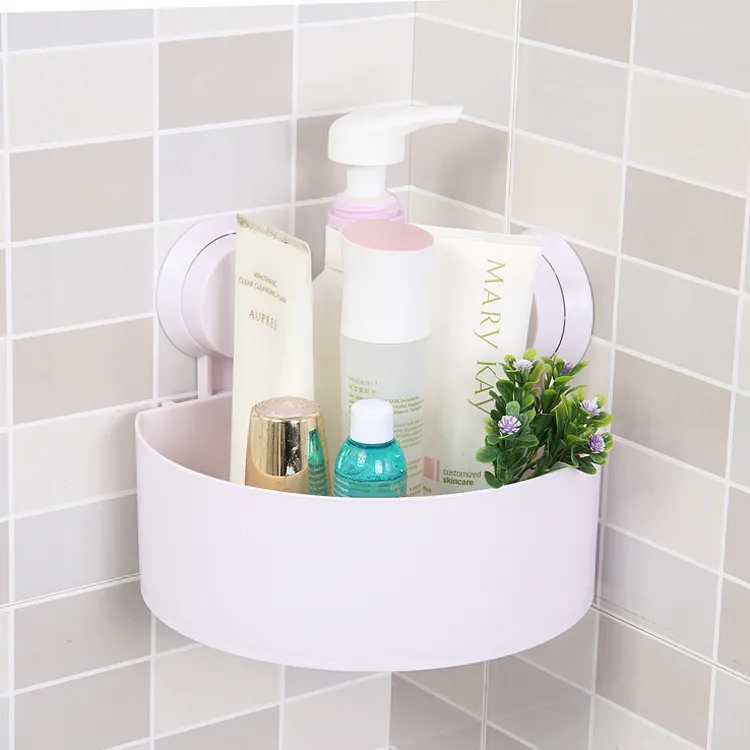 Triangle suction cup bathroom rack - White