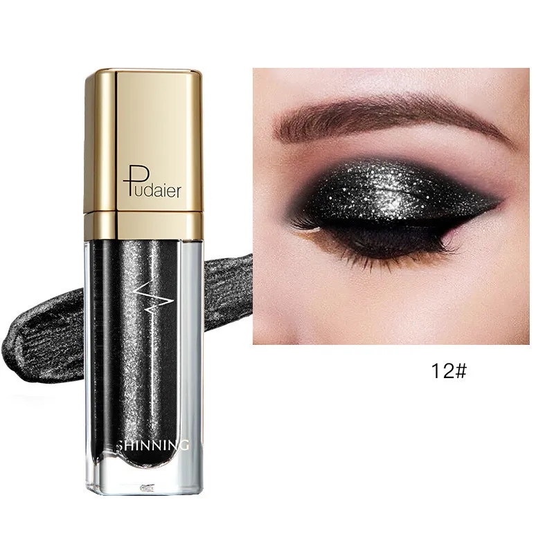 18-color glitter eyeshadow - Shiny Black