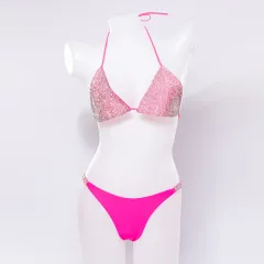 Bra set ladies seaside holiday split swimsuit - Rose - View 1