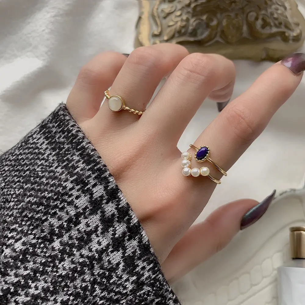 Rose wild gem pearl ring