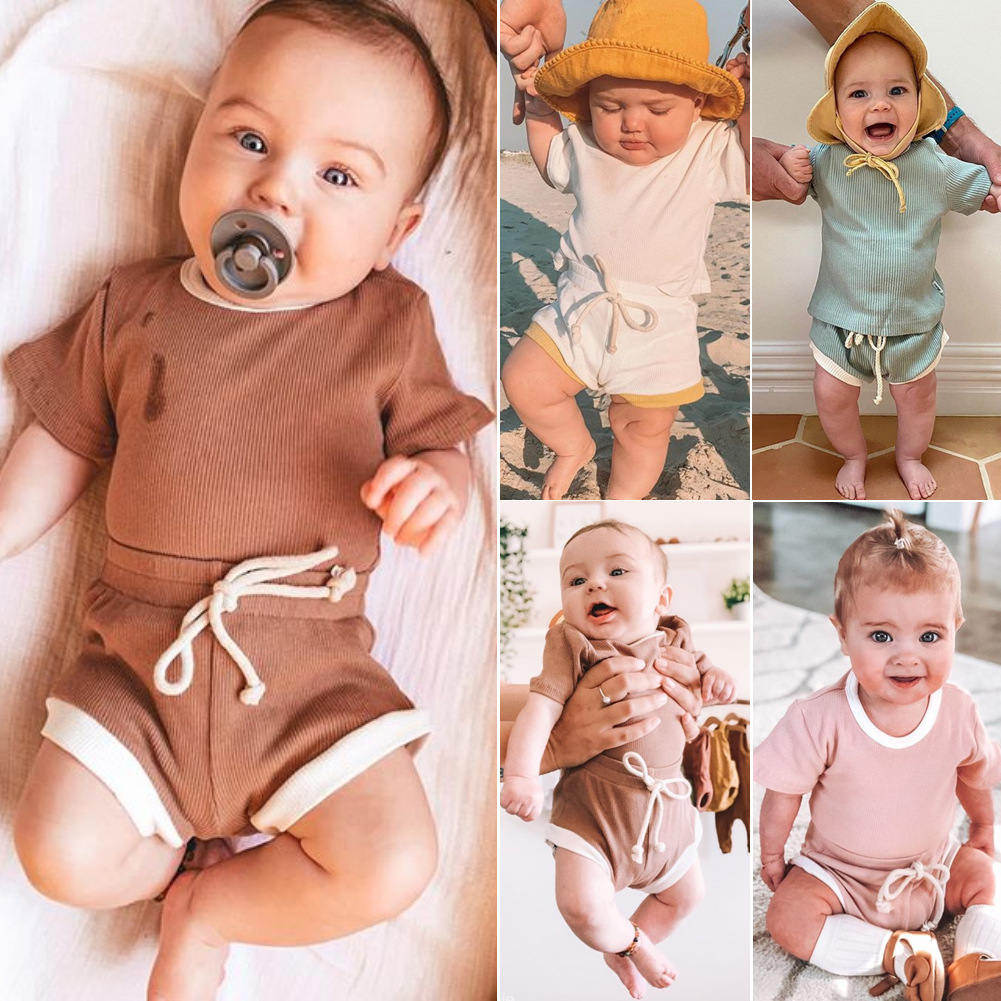 Infant baby summer shorts two-piece explosion