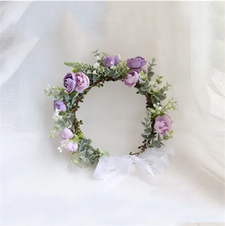 Forest flower bridal wreath Purple - Shop at LoveMi