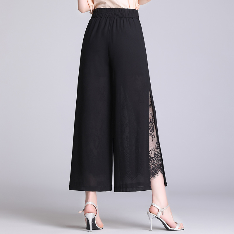 Lightweight simple wide-leg pants