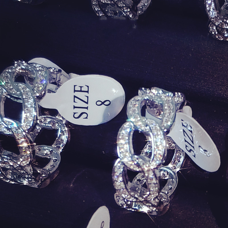 Braided chain jewel ring