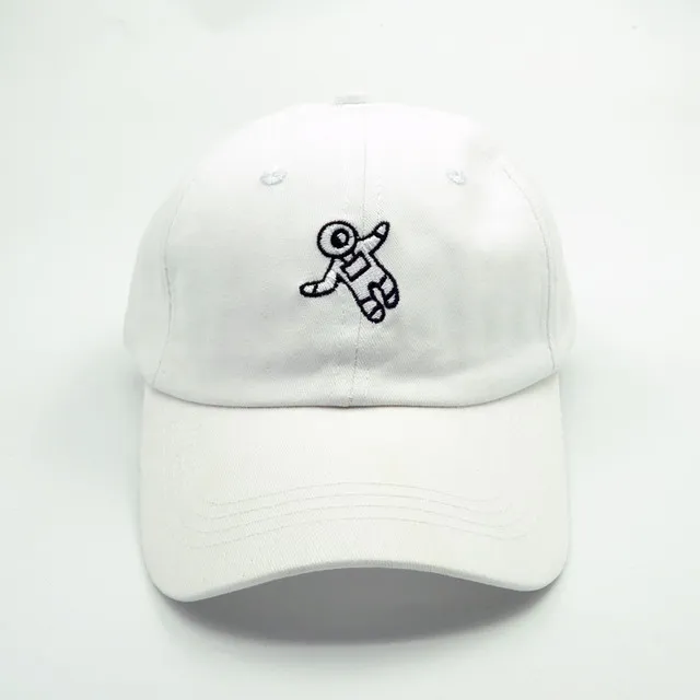 Astronaut Embroidered Baseball Hat White - Shop at LoveMi