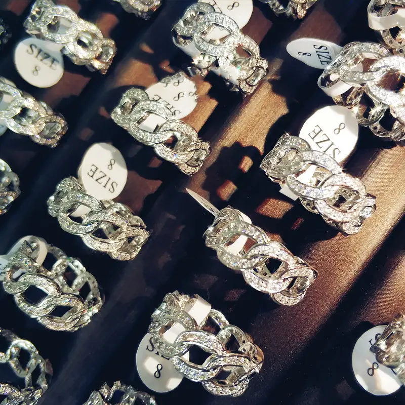 Braided chain jewel ring