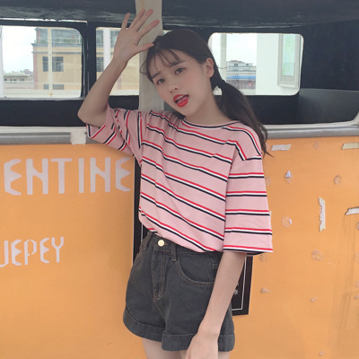 Round neck simple Pullover short sleeve T-shirt