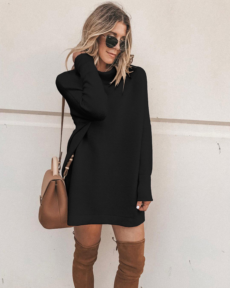 Long sleeve round neck dress