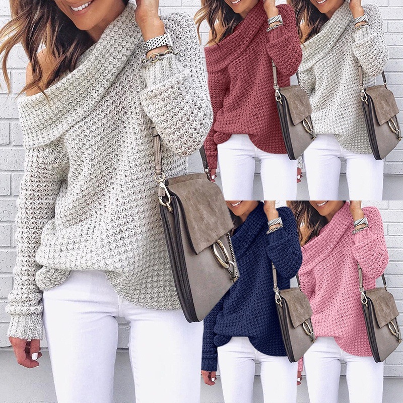 Turtleneck strapless two-knit sweater