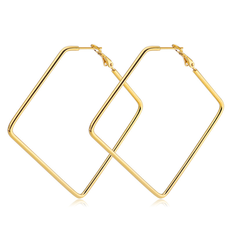 Stainless steel geometric wire earrings
