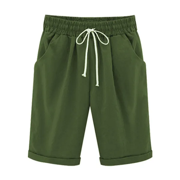 Women's five point wide leg pants Army Green - Shop at LoveMi