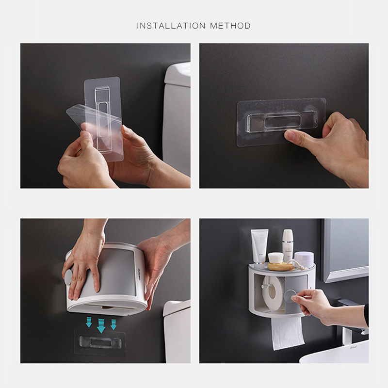 Plastic toilet paper box