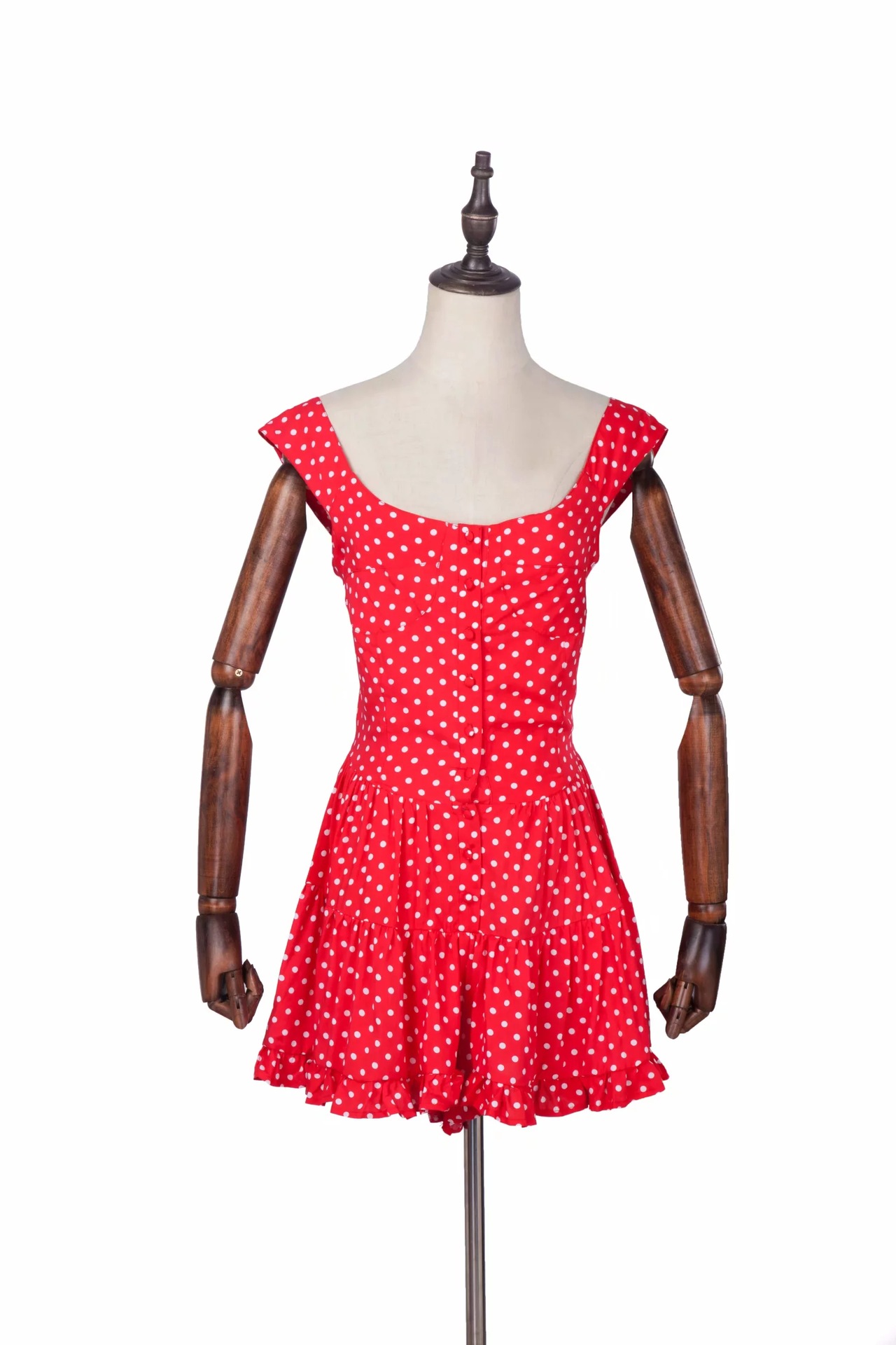 Holiday style retro polka dot dress