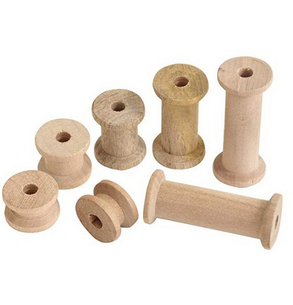 Vintage nostalgic wooden winding spool (3.2X4.7CM)