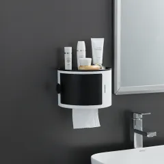Plastic toilet paper box - Black - View 1