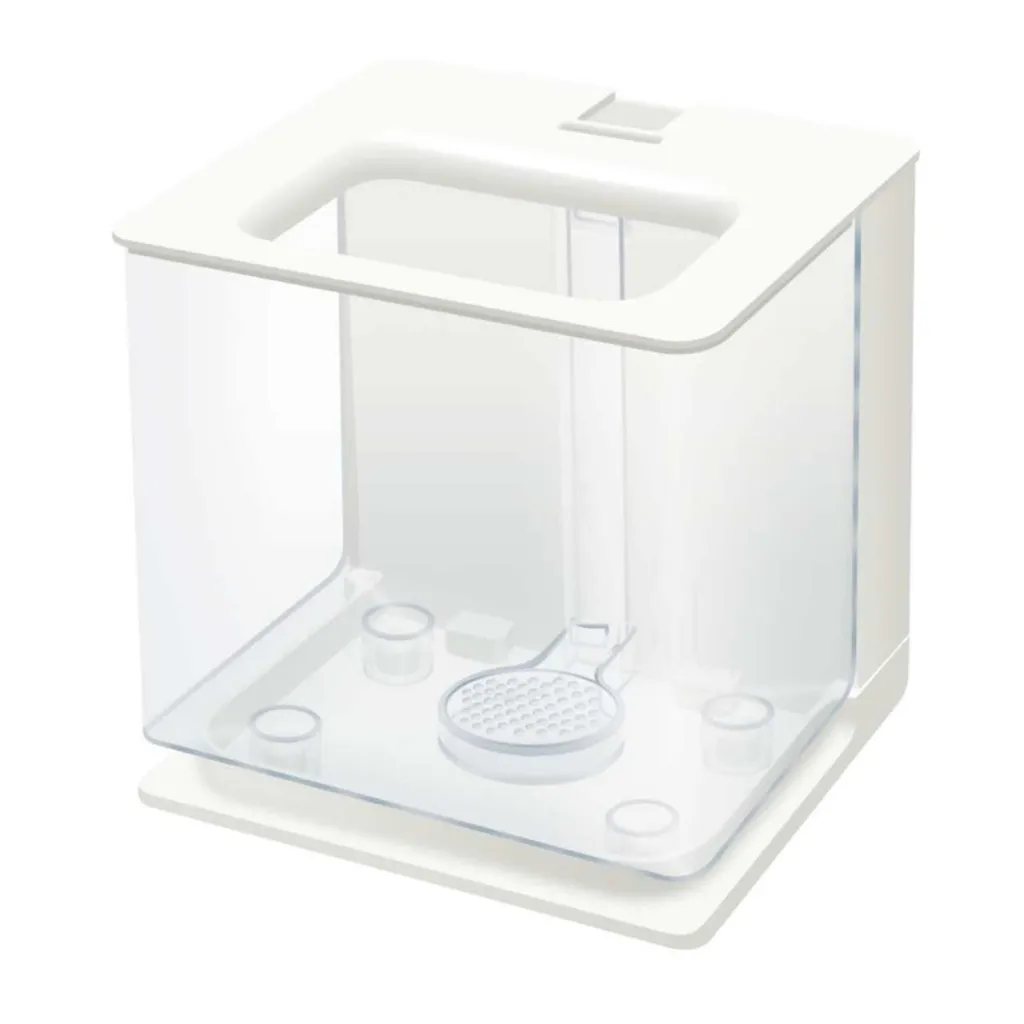 Self-cleaning small fish tank - White