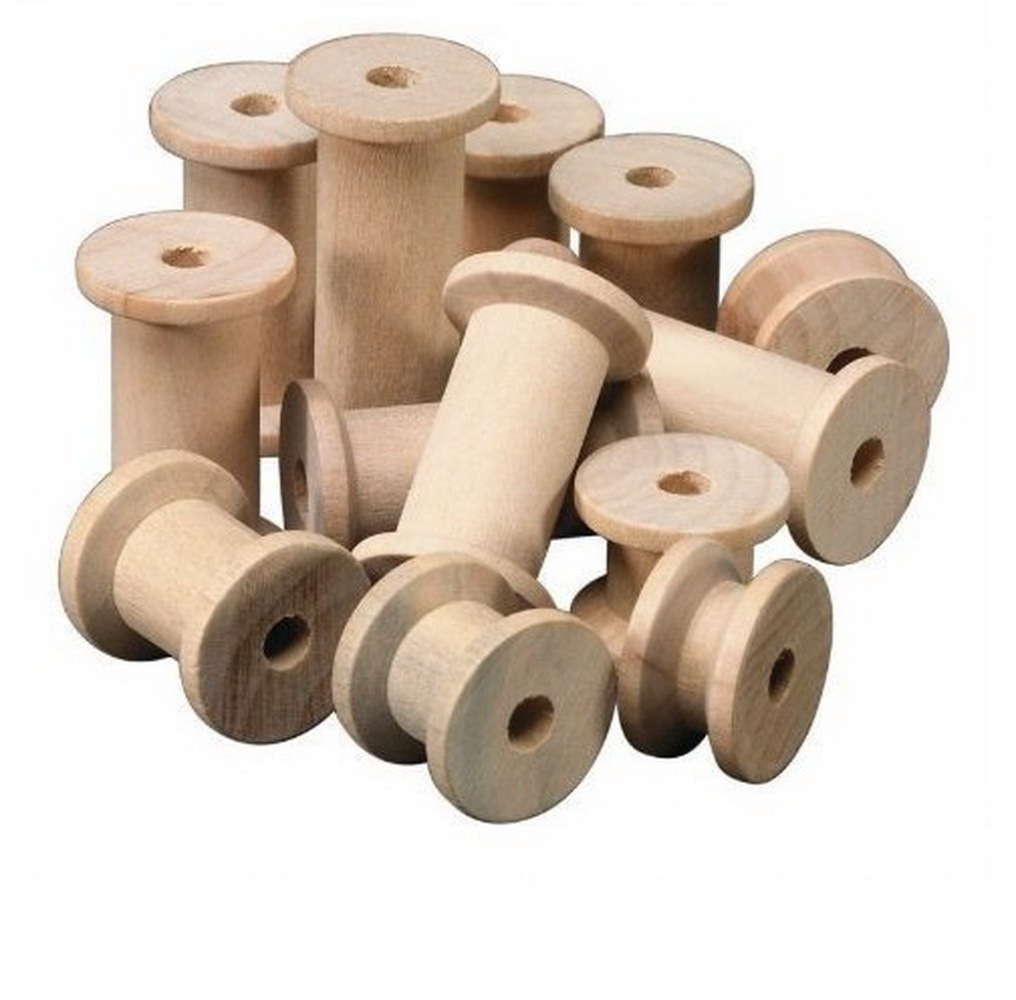 Vintage nostalgic wooden winding spool (3.2X4.7CM)