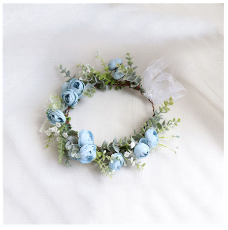 Forest flower bridal wreath Blue - Shop at LoveMi