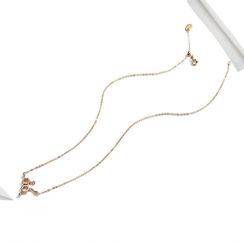 Love molecular s925 silver necklace