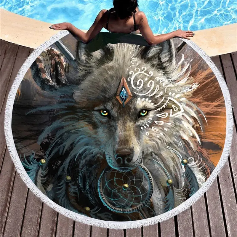 Wolf head digital printing microfiber