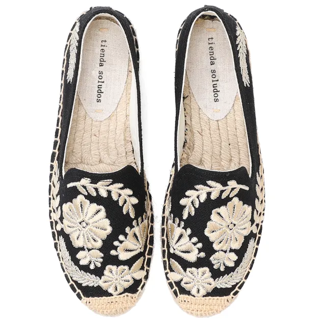 Flat heel embroidered casual canvas shoes Red - Shop at LoveMi