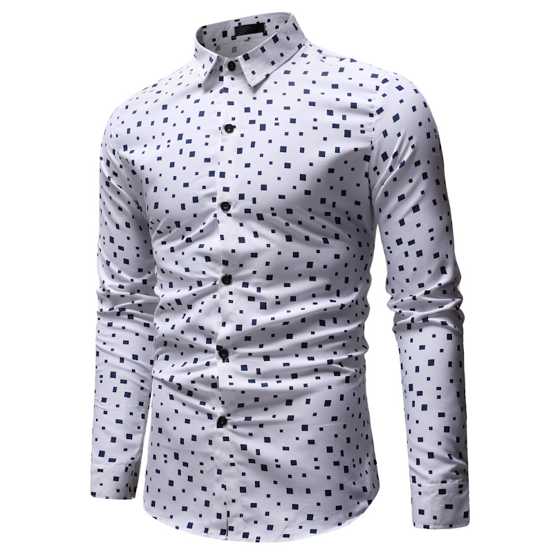 Men's shirt with printed lapel