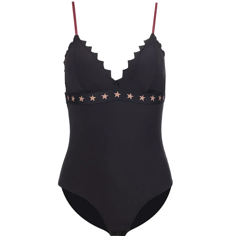 Adjustable bodysuit with back buckle - Black